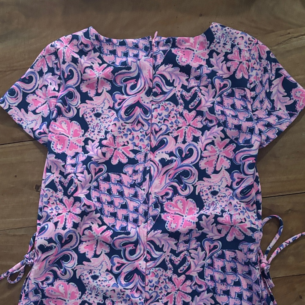 Lily Pulitzer Pink and Blue Patterned Romper Size 0 - Picture 6 of 8